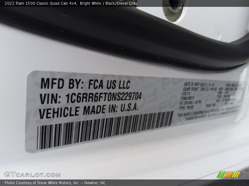 Bright White / Black/Diesel Gray 2022 Ram 1500 Classic Quad Cab 4x4