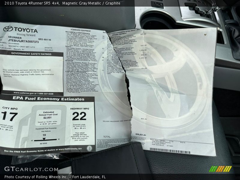 Magnetic Gray Metallic / Graphite 2010 Toyota 4Runner SR5 4x4