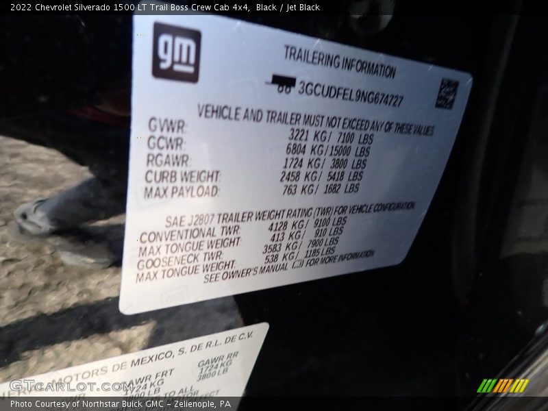 Black / Jet Black 2022 Chevrolet Silverado 1500 LT Trail Boss Crew Cab 4x4
