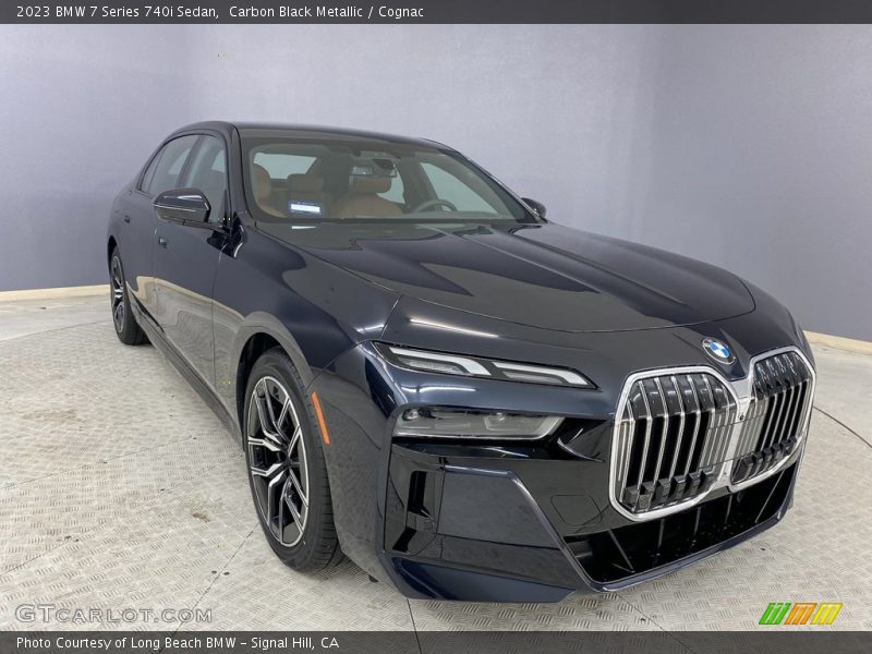 Carbon Black Metallic / Cognac 2023 BMW 7 Series 740i Sedan