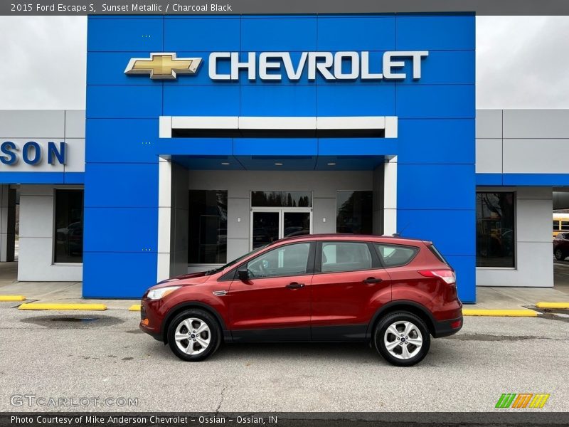 Sunset Metallic / Charcoal Black 2015 Ford Escape S