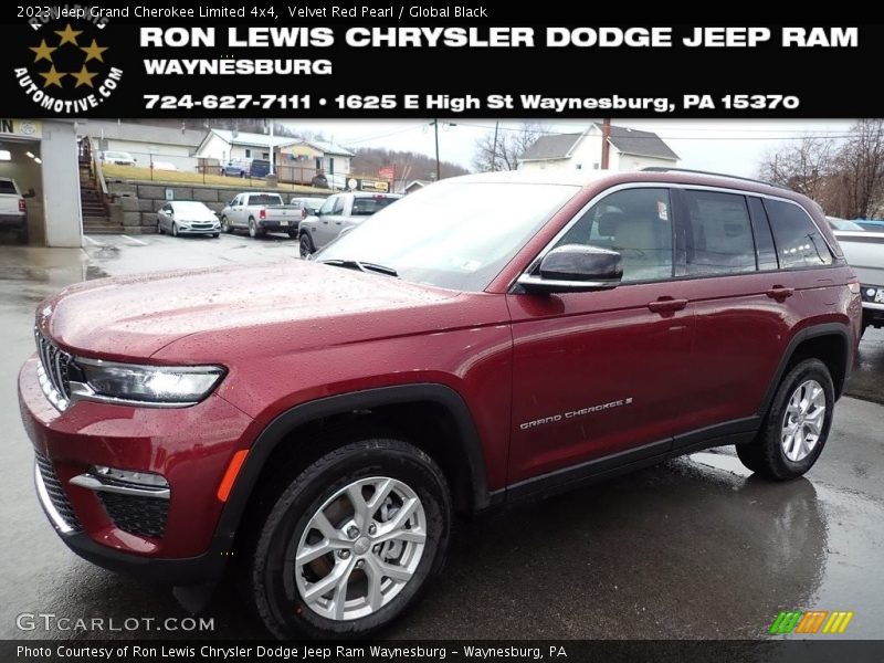 Velvet Red Pearl / Global Black 2023 Jeep Grand Cherokee Limited 4x4