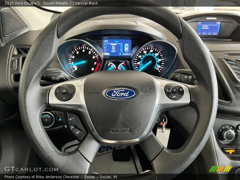 Sunset Metallic / Charcoal Black 2015 Ford Escape S