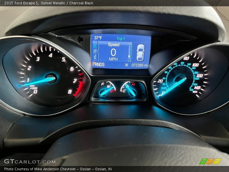Sunset Metallic / Charcoal Black 2015 Ford Escape S