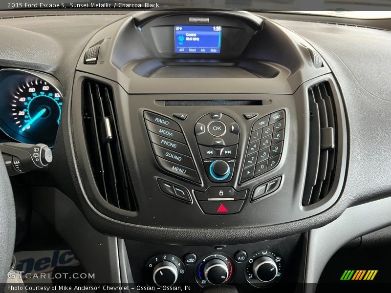 Sunset Metallic / Charcoal Black 2015 Ford Escape S