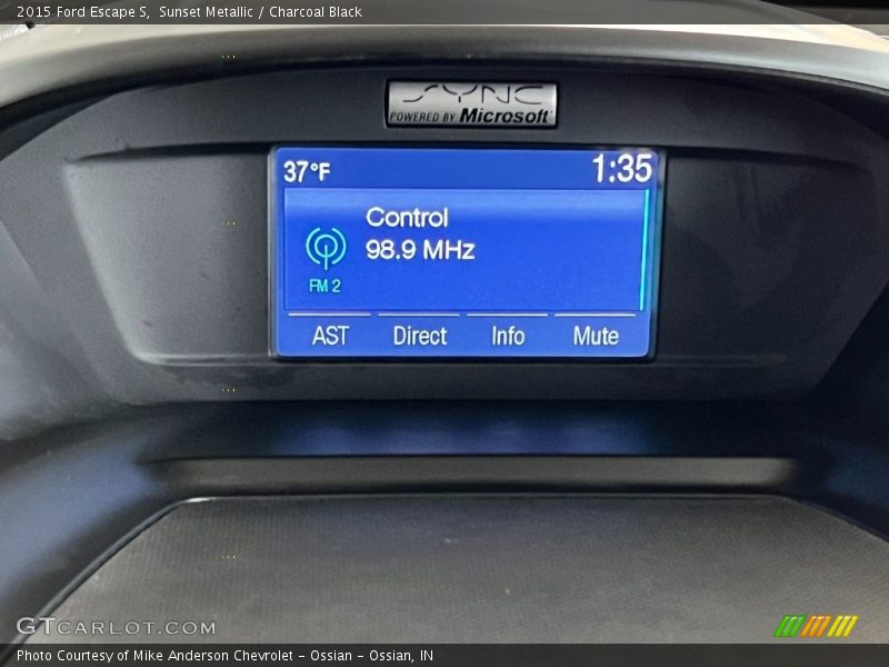 Sunset Metallic / Charcoal Black 2015 Ford Escape S