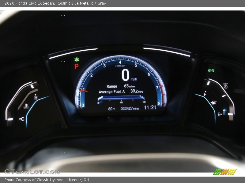 Cosmic Blue Metallic / Gray 2020 Honda Civic LX Sedan