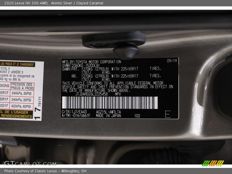 Atomic Silver / Glazed Caramel 2020 Lexus NX 300 AWD