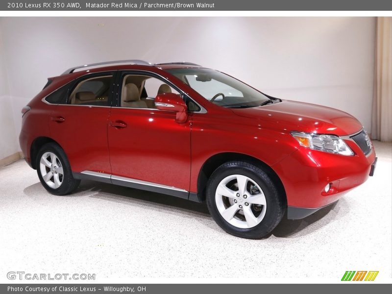 Matador Red Mica / Parchment/Brown Walnut 2010 Lexus RX 350 AWD