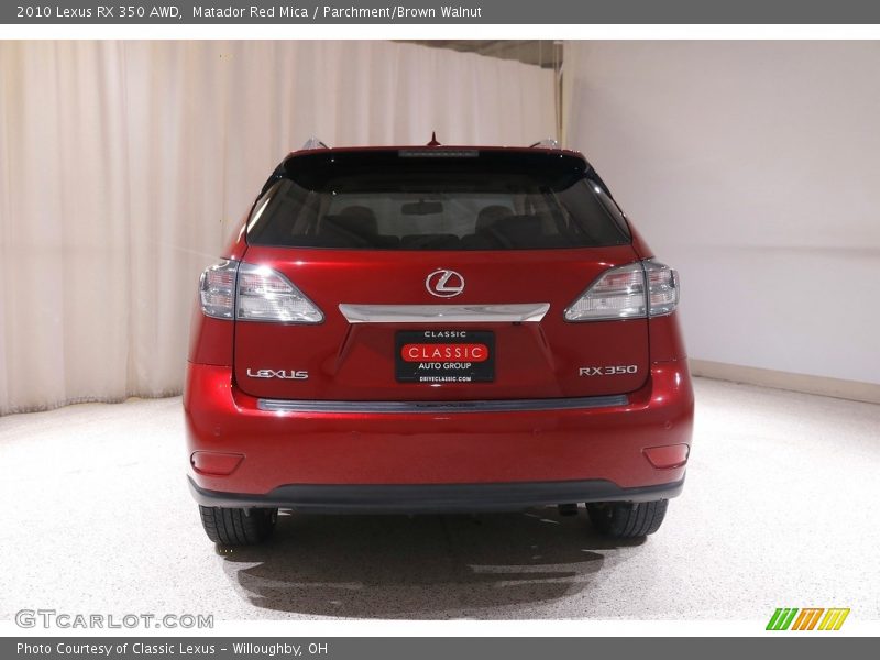 Matador Red Mica / Parchment/Brown Walnut 2010 Lexus RX 350 AWD