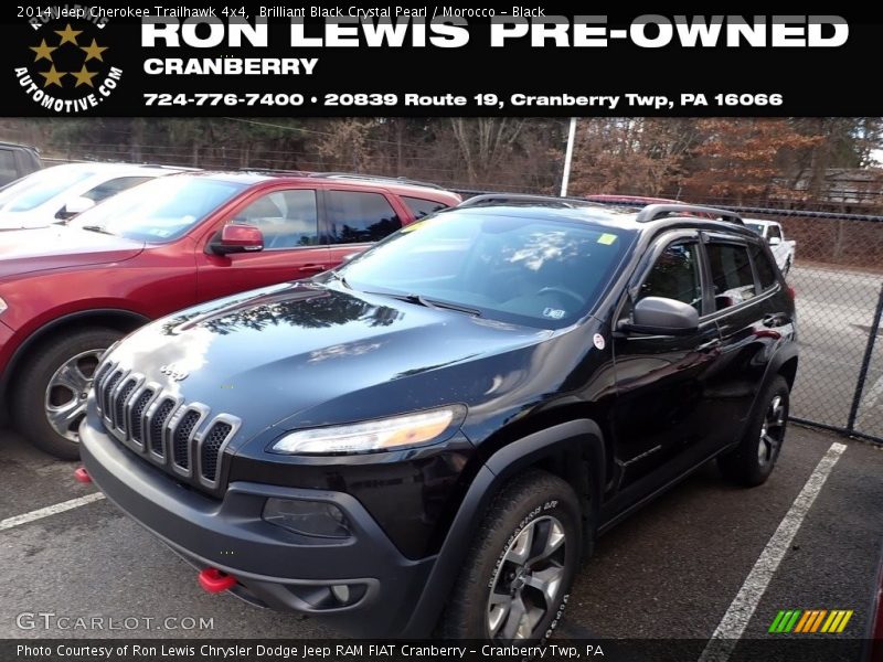 Brilliant Black Crystal Pearl / Morocco - Black 2014 Jeep Cherokee Trailhawk 4x4