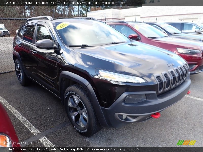 Brilliant Black Crystal Pearl / Morocco - Black 2014 Jeep Cherokee Trailhawk 4x4