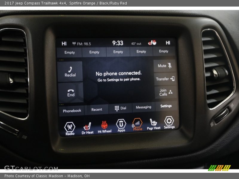 Spitfire Orange / Black/Ruby Red 2017 Jeep Compass Trailhawk 4x4