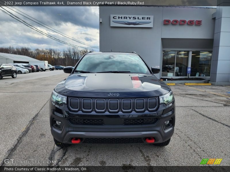 Diamond Black Crystal Pearl / Black/Ruby Red 2022 Jeep Compass Trailhawk 4x4