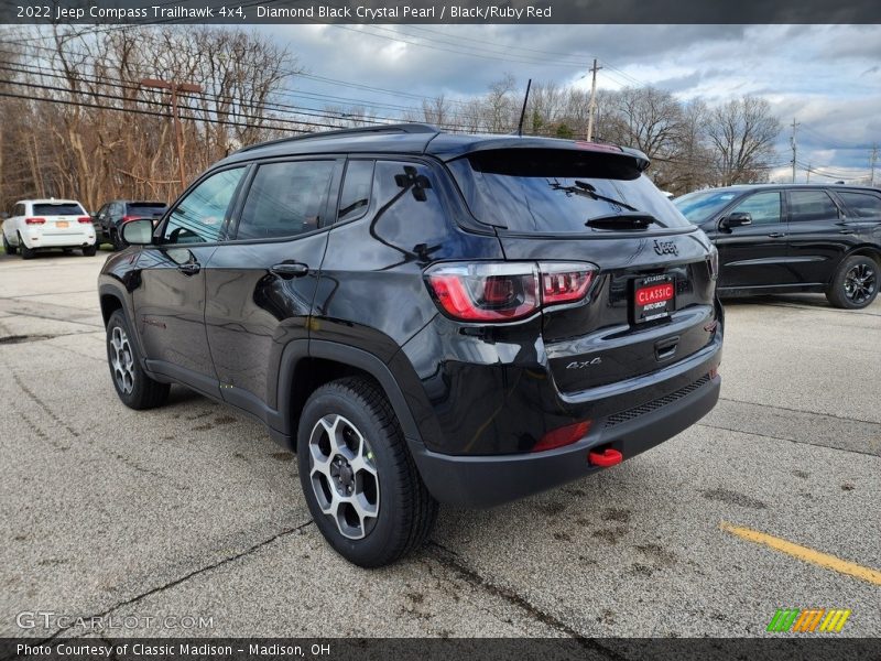 Diamond Black Crystal Pearl / Black/Ruby Red 2022 Jeep Compass Trailhawk 4x4