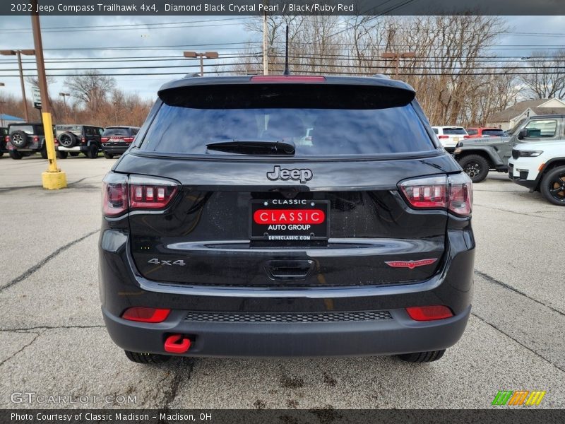 Diamond Black Crystal Pearl / Black/Ruby Red 2022 Jeep Compass Trailhawk 4x4