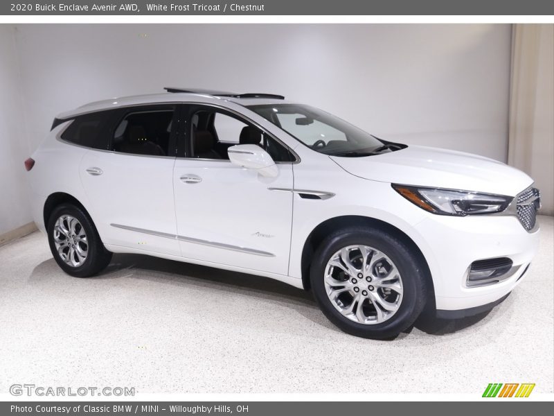 White Frost Tricoat / Chestnut 2020 Buick Enclave Avenir AWD