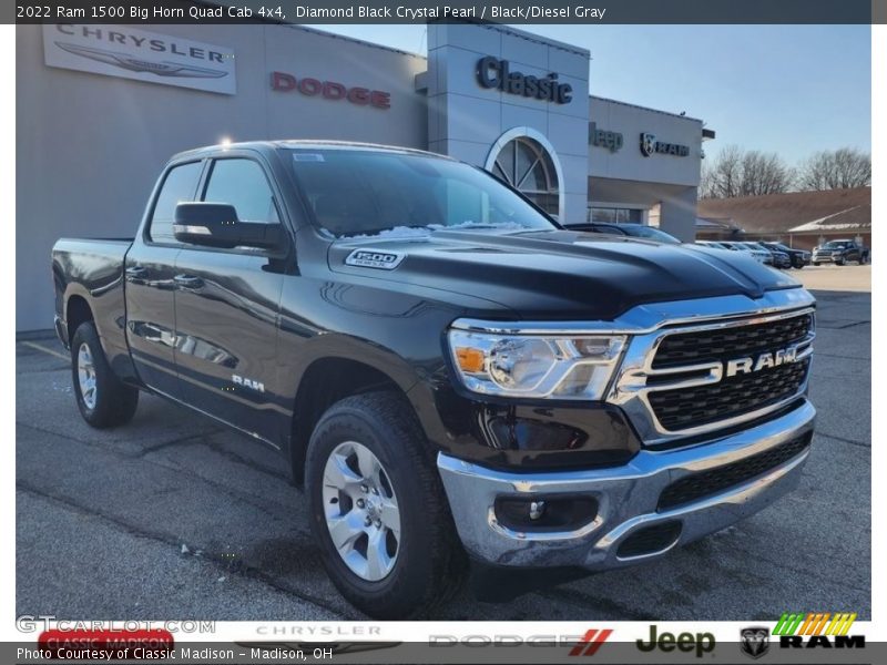 Diamond Black Crystal Pearl / Black/Diesel Gray 2022 Ram 1500 Big Horn Quad Cab 4x4