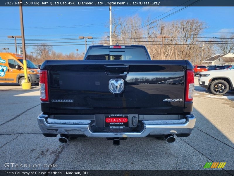 Diamond Black Crystal Pearl / Black/Diesel Gray 2022 Ram 1500 Big Horn Quad Cab 4x4