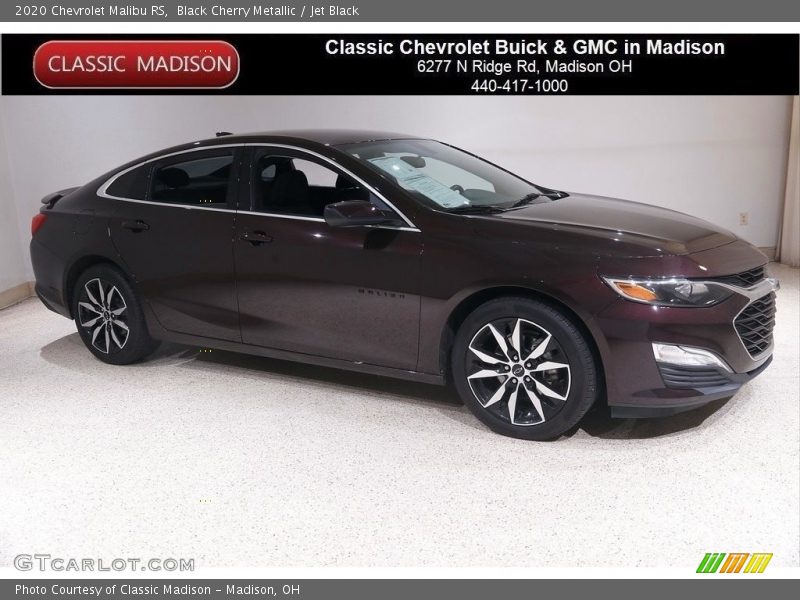 Black Cherry Metallic / Jet Black 2020 Chevrolet Malibu RS