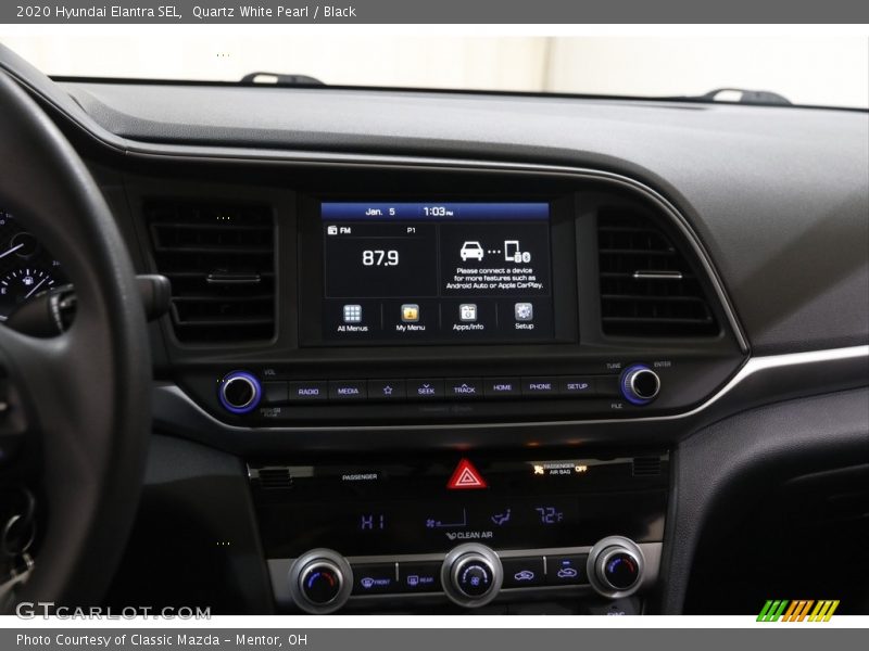 Quartz White Pearl / Black 2020 Hyundai Elantra SEL