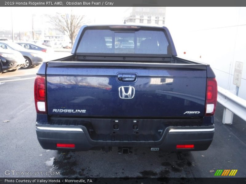 Obsidian Blue Pearl / Gray 2019 Honda Ridgeline RTL AWD