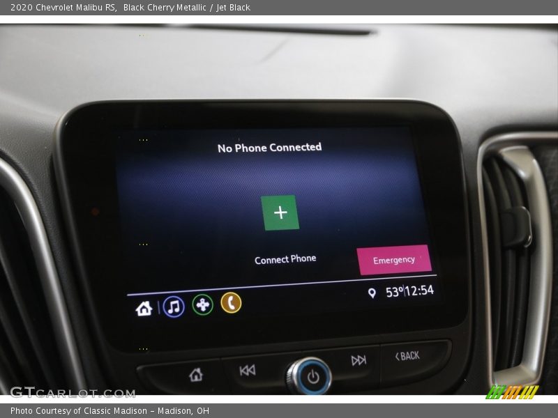 Black Cherry Metallic / Jet Black 2020 Chevrolet Malibu RS