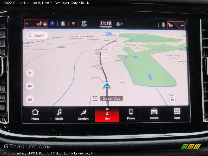 Navigation of 2022 Durango R/T AWD