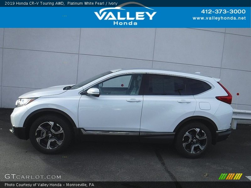 Platinum White Pearl / Ivory 2019 Honda CR-V Touring AWD