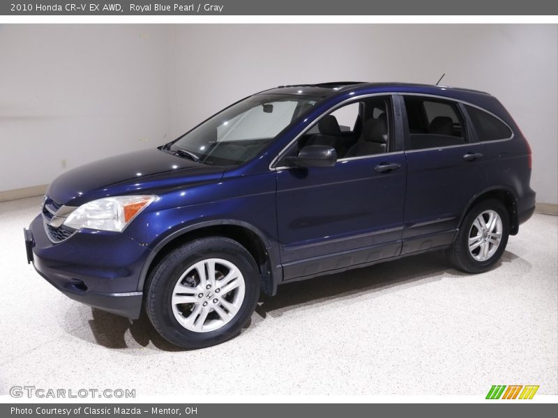 Royal Blue Pearl / Gray 2010 Honda CR-V EX AWD
