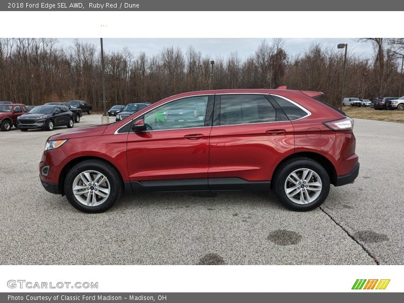 Ruby Red / Dune 2018 Ford Edge SEL AWD