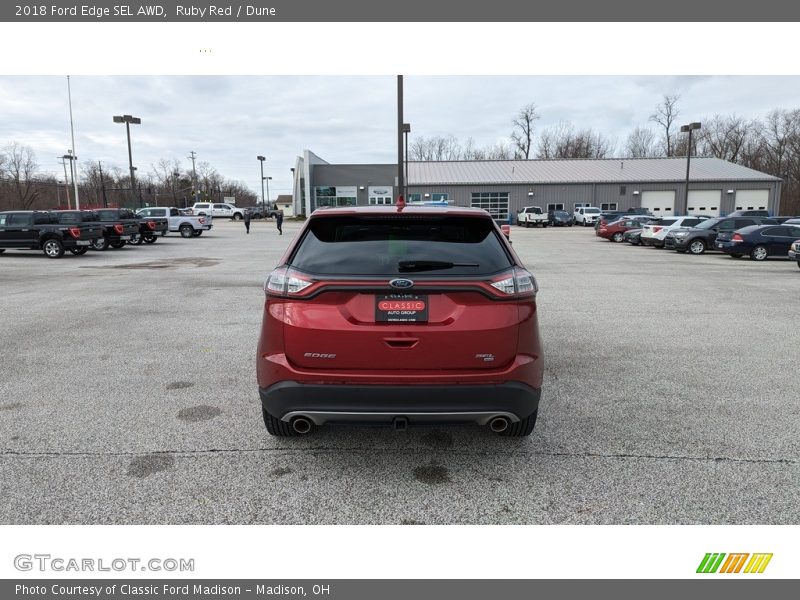 Ruby Red / Dune 2018 Ford Edge SEL AWD