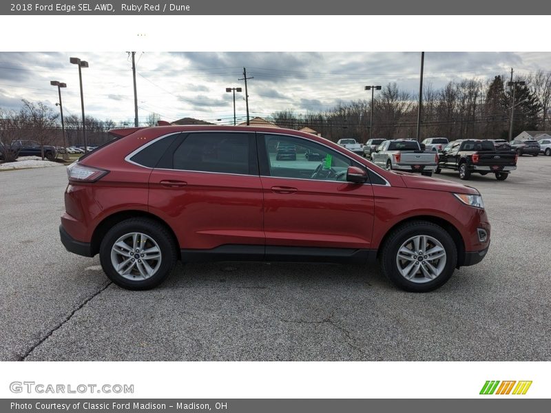 Ruby Red / Dune 2018 Ford Edge SEL AWD