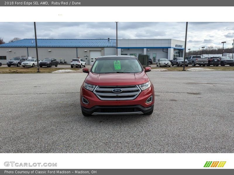 Ruby Red / Dune 2018 Ford Edge SEL AWD