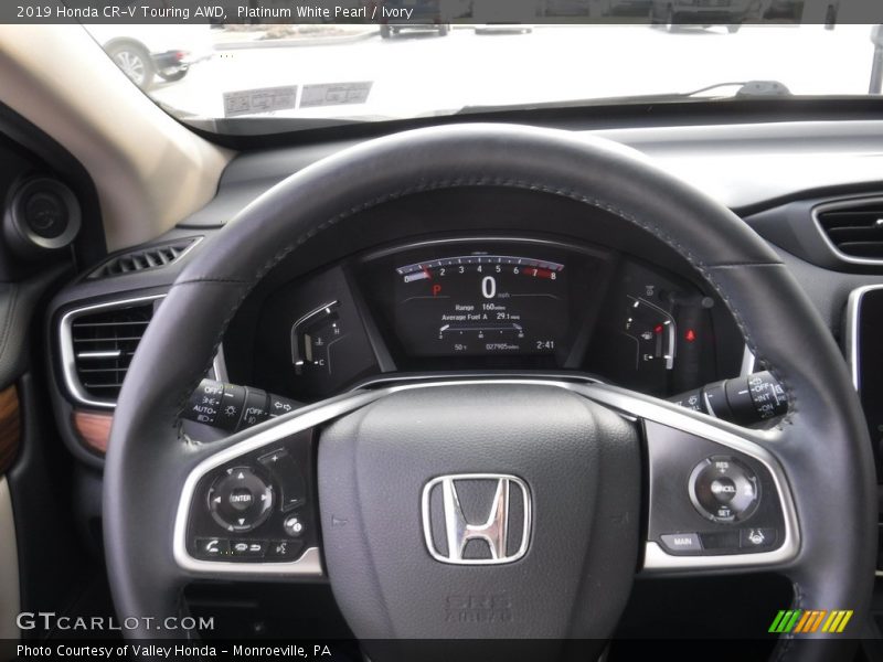 Platinum White Pearl / Ivory 2019 Honda CR-V Touring AWD