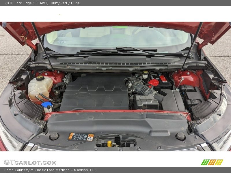 Ruby Red / Dune 2018 Ford Edge SEL AWD