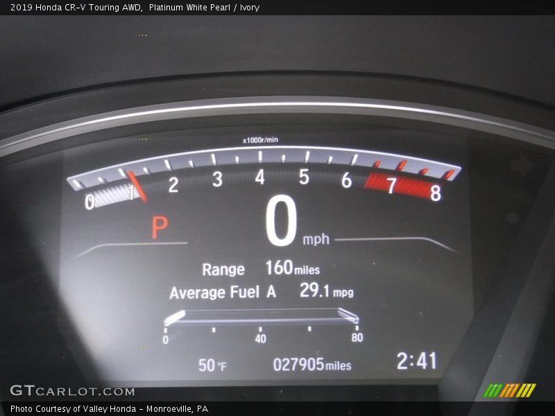 Platinum White Pearl / Ivory 2019 Honda CR-V Touring AWD