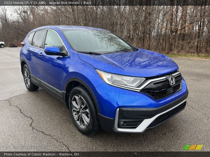 Aegean Blue Metallic / Black 2020 Honda CR-V EX AWD