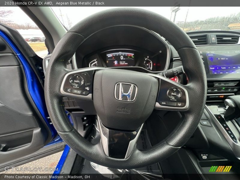 Aegean Blue Metallic / Black 2020 Honda CR-V EX AWD