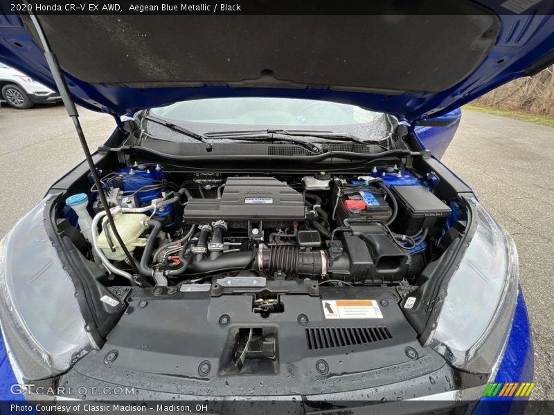 Aegean Blue Metallic / Black 2020 Honda CR-V EX AWD