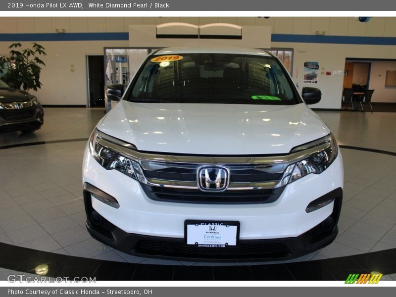 White Diamond Pearl / Black 2019 Honda Pilot LX AWD