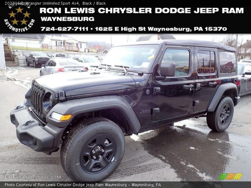 Black / Black 2023 Jeep Wrangler Unlimited Sport 4x4