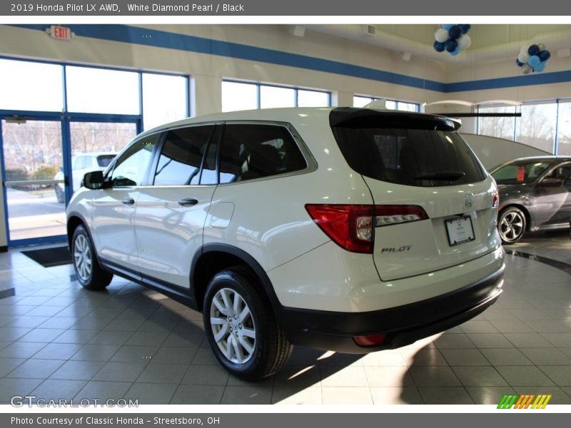 White Diamond Pearl / Black 2019 Honda Pilot LX AWD