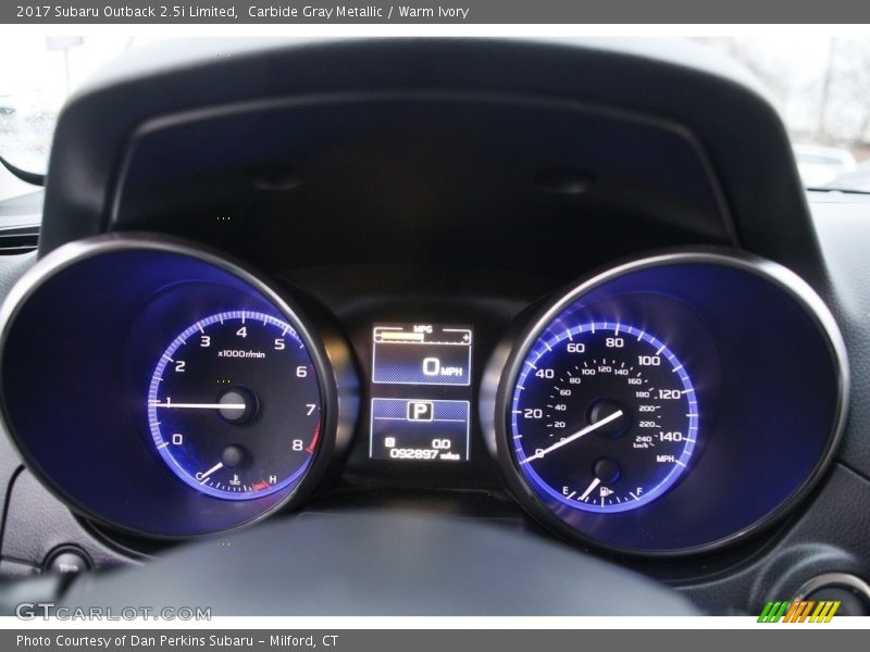 Carbide Gray Metallic / Warm Ivory 2017 Subaru Outback 2.5i Limited