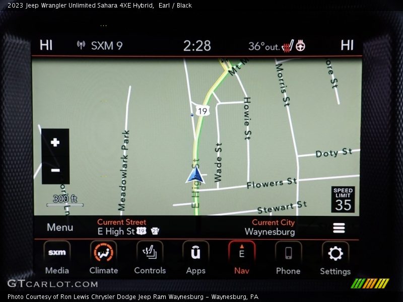 Navigation of 2023 Wrangler Unlimited Sahara 4XE Hybrid