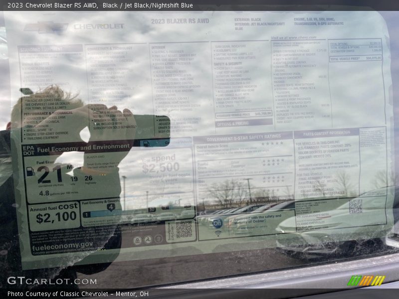Black / Jet Black/Nightshift Blue 2023 Chevrolet Blazer RS AWD