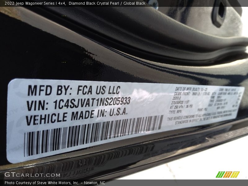 Diamond Black Crystal Pearl / Global Black 2022 Jeep Wagoneer Series I 4x4