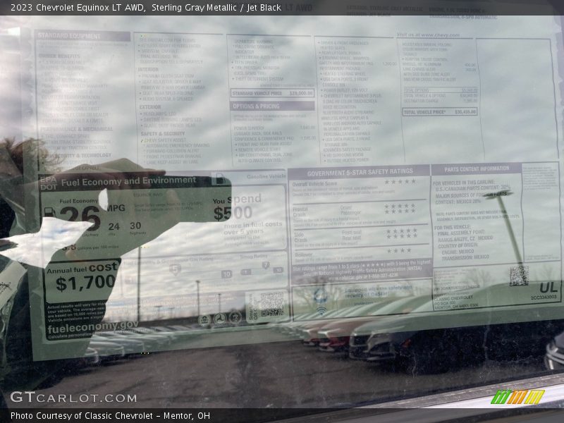 Sterling Gray Metallic / Jet Black 2023 Chevrolet Equinox LT AWD