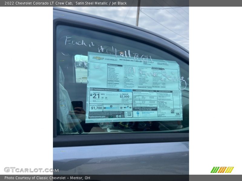 Satin Steel Metallic / Jet Black 2022 Chevrolet Colorado LT Crew Cab