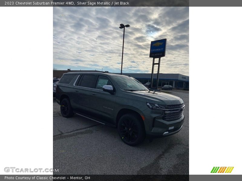 Silver Sage Metallic / Jet Black 2023 Chevrolet Suburban Premier 4WD